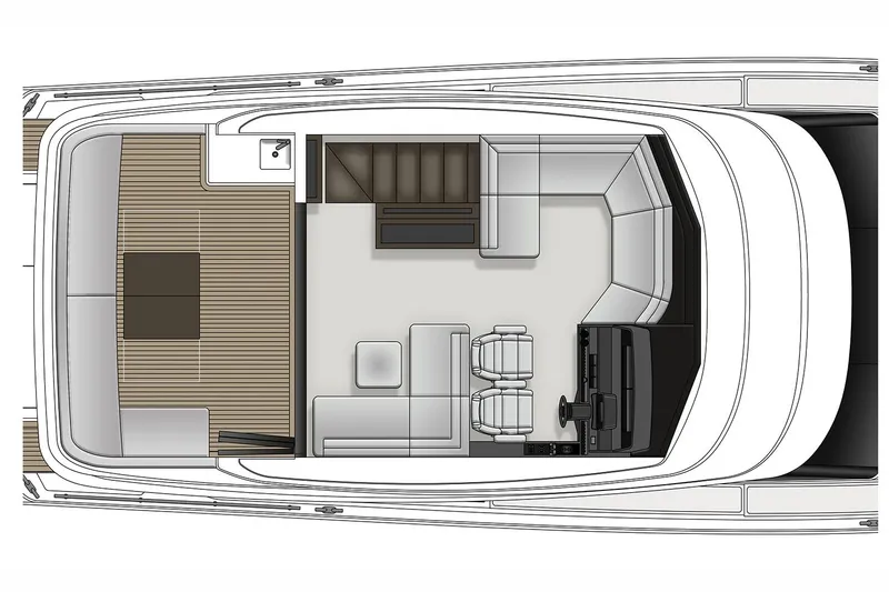 Slide: The Image of Manufacturer Provided Image: Top view of 2024 Maritimo M55 yacht interior layout, featuring seating and helm area. - 95
