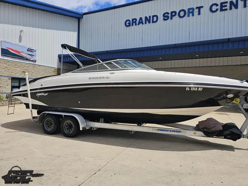 Slide: The Image of 2007 Rinker 246 Captiva Bowrider on trailer at Grand Sport Center. - 7