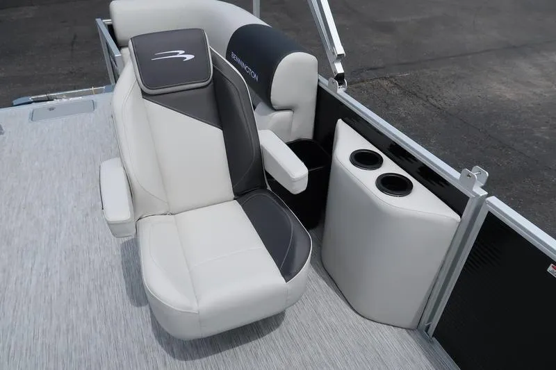 Slide: The Image of Captain's seat and helm of 2026 Bennington S Quad Bench 20 SSR boat. - 15
