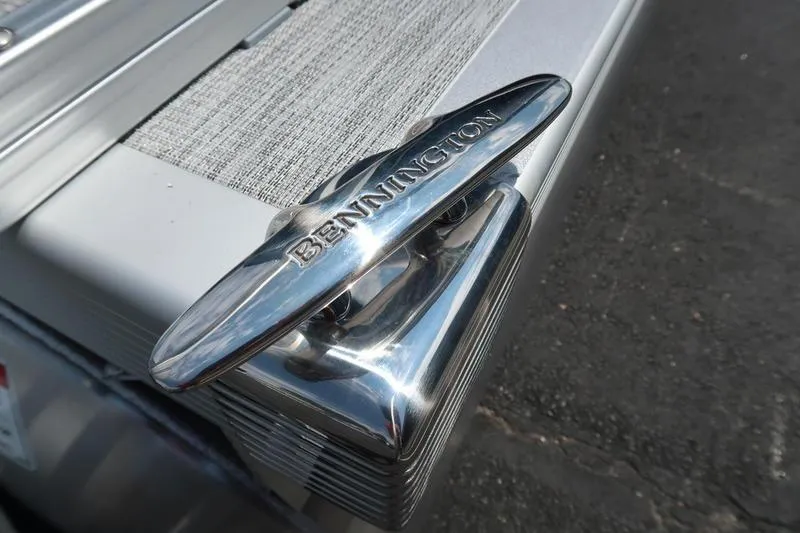 Slide: The Image of Close-up of 2026 Bennington S Quad Bench 22 SSR boat cleat. - 31