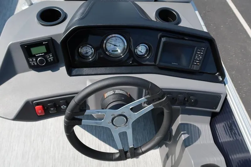Slide: The Image of Garmin navigation system on 2026 Bennington S Quad Bench 22 SSR boat dashboard. - 27
