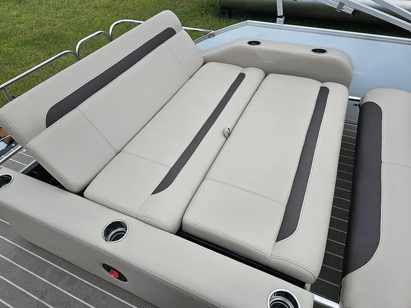 Slide: The Image of 2026 Bentley Pontoons 223 Legacy Swingback with luxurious seating and integrated cup holders. - 16