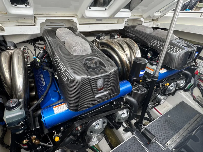 Slide: The Image of Twin Mercury Racing 565 engines in a 2020 Formula 382 FASTech boat. - 29