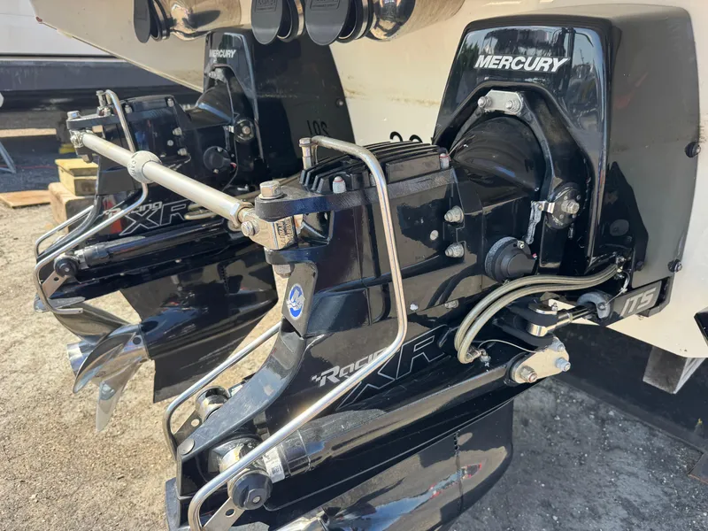 Slide: The Image of 2020 Formula 382 FASTech boat with Mercury Racing XR outdrives, close-up view. - 31