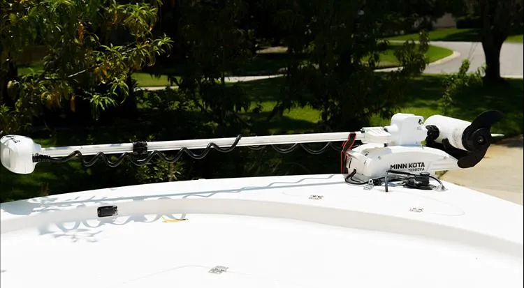 Slide: The Image of Minn Kota trolling motor on 2012 Tidewater 2200 Carolina Bay boat. - 4