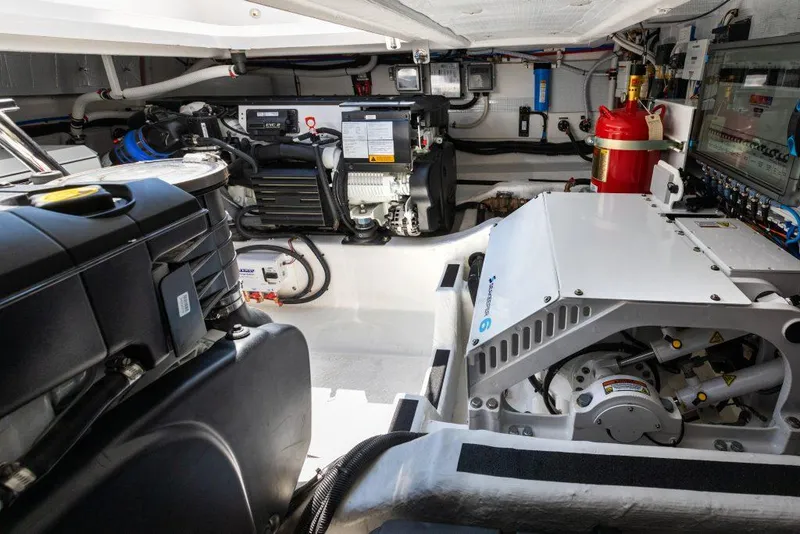 Slide: The Image of Engine room of 2026 Sabre 43 Salon Express, showcasing advanced marine equipment and systems. - 21