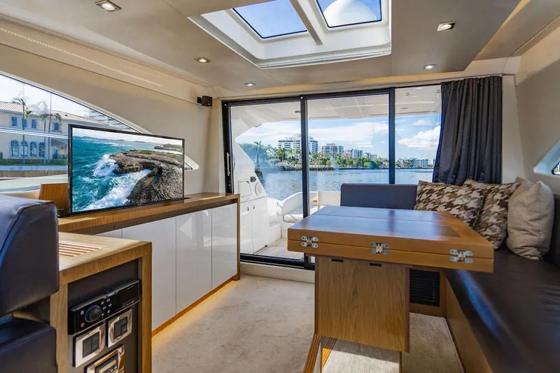 Slide: The Image of Luxurious interior of 2016 Beneteau Gran Turismo 49 yacht with modern amenities and scenic view. - 47