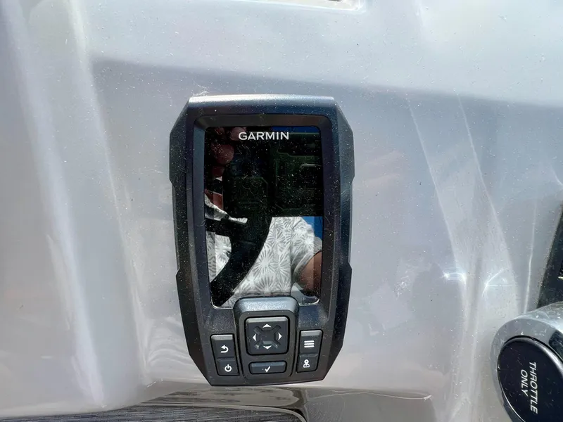 Slide: The Image of Garmin device on 2023 Bennington 20 SVSR boat dashboard, close-up view. - 8