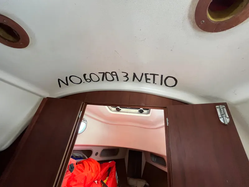 Slide: The Image of Interior of a 1980 Pearson 30 yacht with serial number. - 45