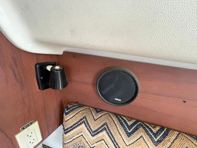 Slide: The Image of Interior of a 1980 Pearson 30 with speaker and outlet. - 40