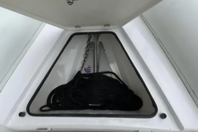 Slide: The Image of Control panel of 2023 Airship 310-Rib featuring Garmin and Fusion displays. - 18