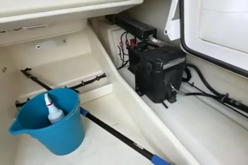 Slide: The Image of Interior view of 2023 Airship 310-Rib's electrical system and wiring components. - 27