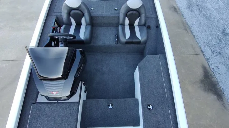Slide: The Image of 2026 Vexus AVX181D boat interior with dual seats and steering console. - 7