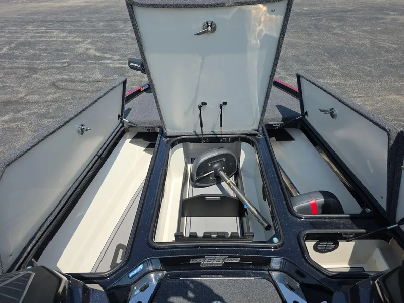 Slide: The Image of 2023 Ranger Z520R 55th Anniversary Limited Edition boat storage compartments open. - 10