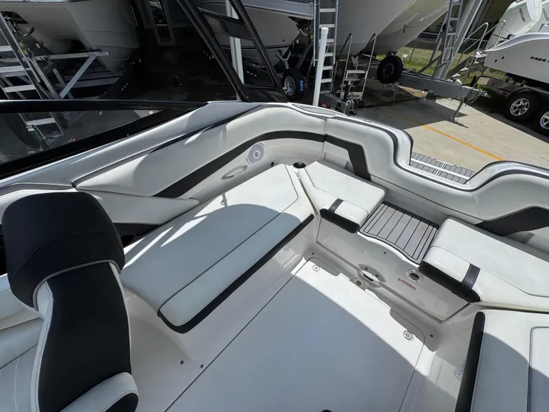 Slide: The Image of 2015 Yamaha Boats AR240 HO interior with sleek seating and modern design. - 32