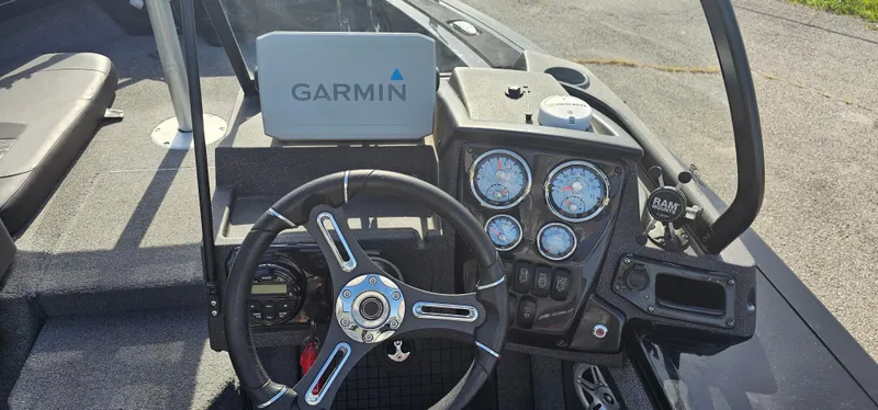 Slide: The Image of Dashboard of 2022 Tracker Tagra V19 boat with Garmin navigation system. - 10