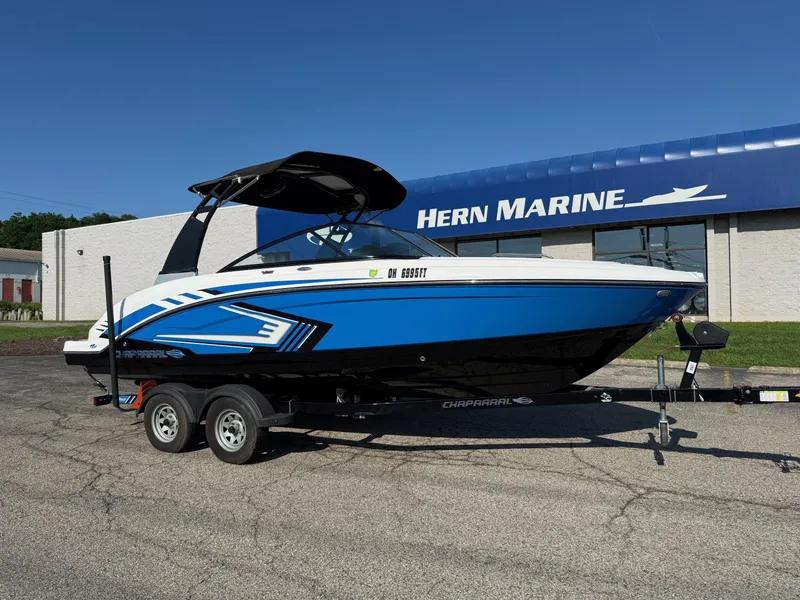 Slide: The Image of 2018 Chaparral Vortex 223 VRX boat on trailer at Hern Marine dealership. - 0