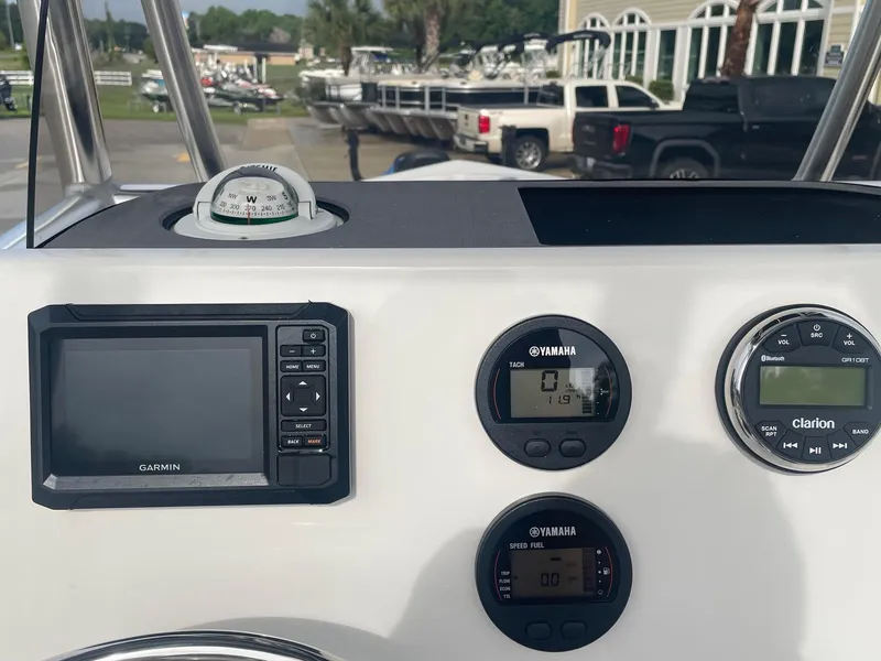 Slide: The Image of Dashboard of 2024 Key West 189 FS boat with Garmin and Yamaha instruments. - 5