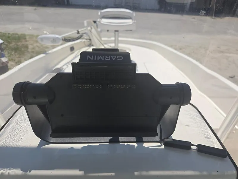 Slide: The Image of 2019 Bayliner Element F21 boat dashboard with Garmin navigation system. - 14