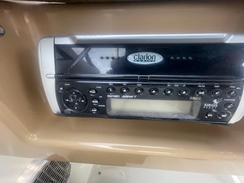 Slide: The Image of Clarion marine stereo system in a 2004 Carver 44 Cockpit Motor Yacht. - 41