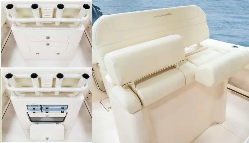 Slide: The Image of 2025 Grady-White Fisherman 236 boat seating and storage compartments. - 8