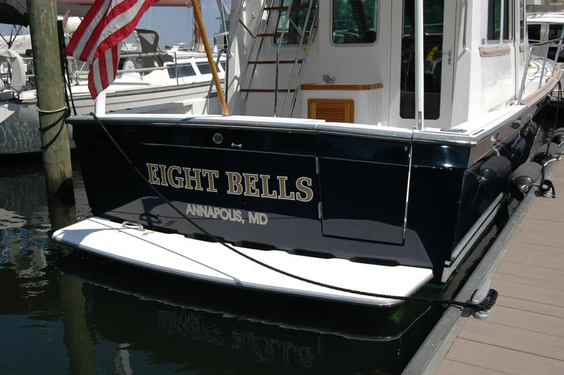 Slide: The Image of 2006 Sabre 36 Flybridge Sedan named "Eight Bells" docked in Annapolis, MD. - 17