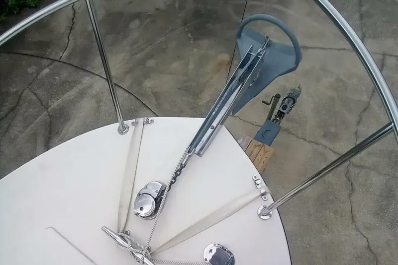 Slide: The Image of 2005 Rosborough RF-246 Sedan Cruiser bow with anchor and railing details. - 32