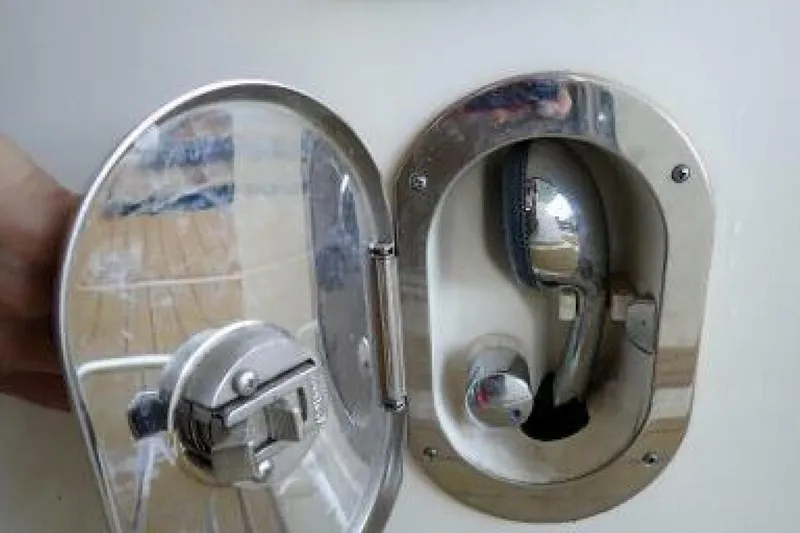 Slide: The Image of Stainless steel shower compartment on 2016 Sea Ray 350 Sundancer boat. - 39
