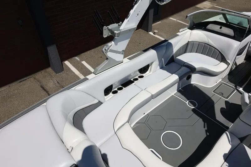 Slide: The Image of Luxurious interior of 2018 MB B52 23 boat with sleek seating and modern design. - 18