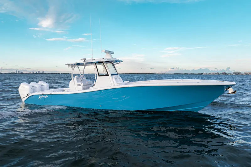 The Image of 2026 Yellowfin 36 Offshore boat on open water under a clear blue sky. - 0