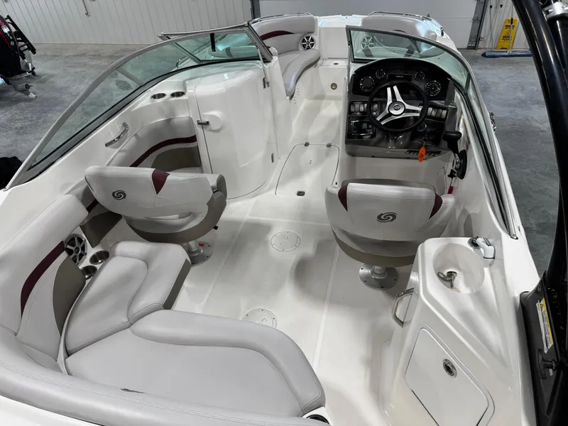 Slide: The Image of 2017 Hurricane SD 2200 DC boat interior with seating and steering console. - 6