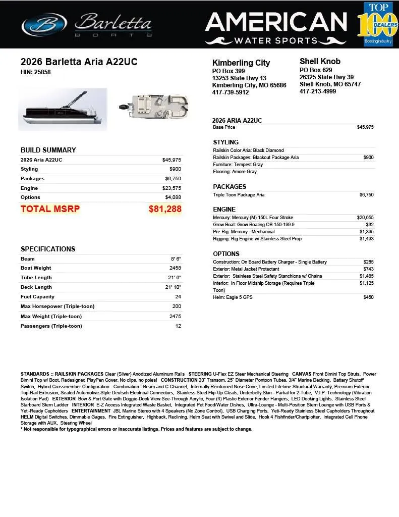 Slide: The Image of Barletta ARIA A22UC 2026 with ladder and motor, interior view. - 11