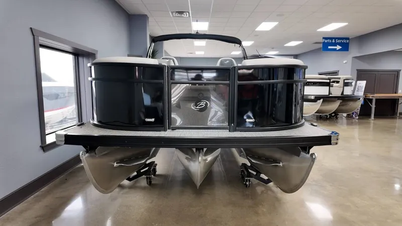 Slide: The Image of 2026 Barletta ARIA A22UC pontoon boat in showroom. - 14