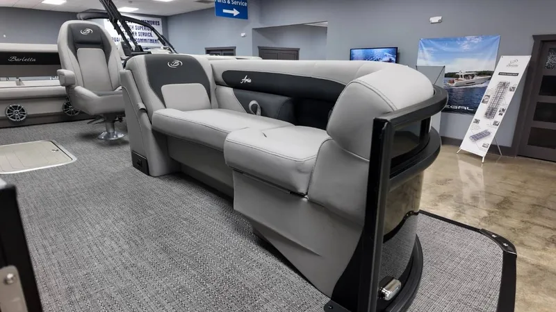 Slide: The Image of Interior of 2026 Barletta ARIA A22UC with gray seating. - 20