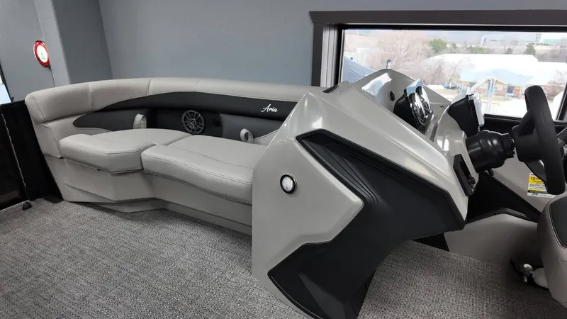 Slide: The Image of Interior of 2026 Barletta ARIA A22UC with gray seating. - 23