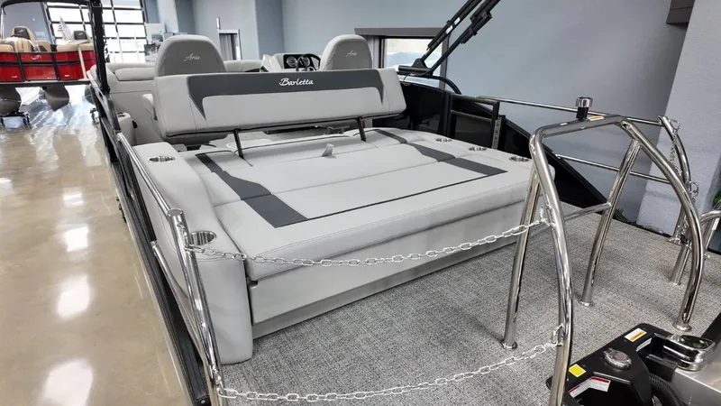 Slide: The Image of 2026 Barletta ARIA A22UC pontoon boat with luxurious seating area. - 46