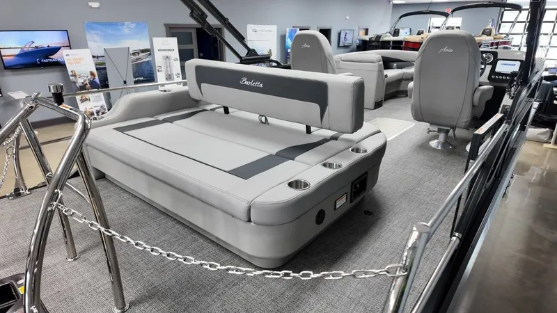 Slide: The Image of Interior of 2026 Barletta ARIA A22UC with gray seating. - 47