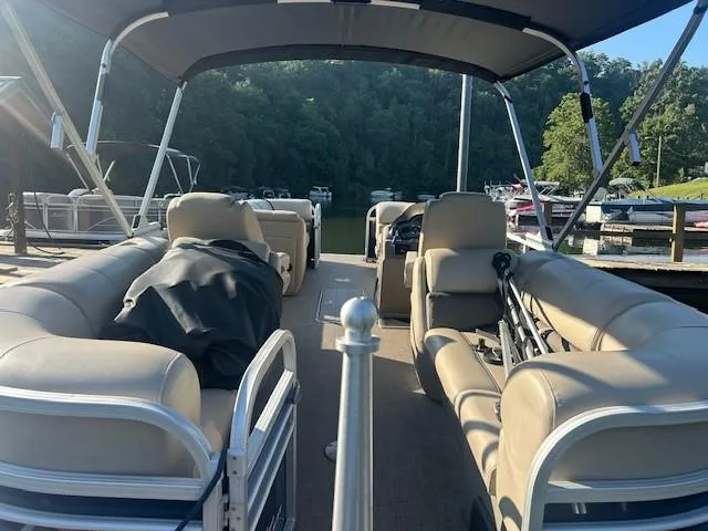 Slide: The Image of 2022 Sun Tracker Party Barge 22 XP3 pontoon boat with spacious seating and canopy. - 21