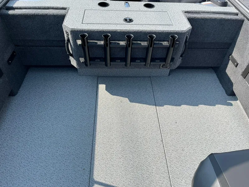 Slide: The Image of Interior of 2026 Lund 2075 Fisherman boat with rod holders and storage compartment. - 12