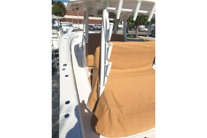 Slide: The Image of Anchor system on 2026 Regulator 35 boat, featuring a sleek, modern design. - 14