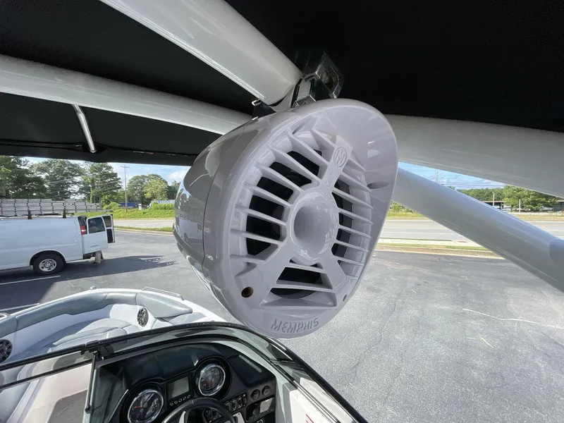 Slide: The Image of 2015 Moomba Mobius LSV boat with Memphis audio speaker, interior view. - 17