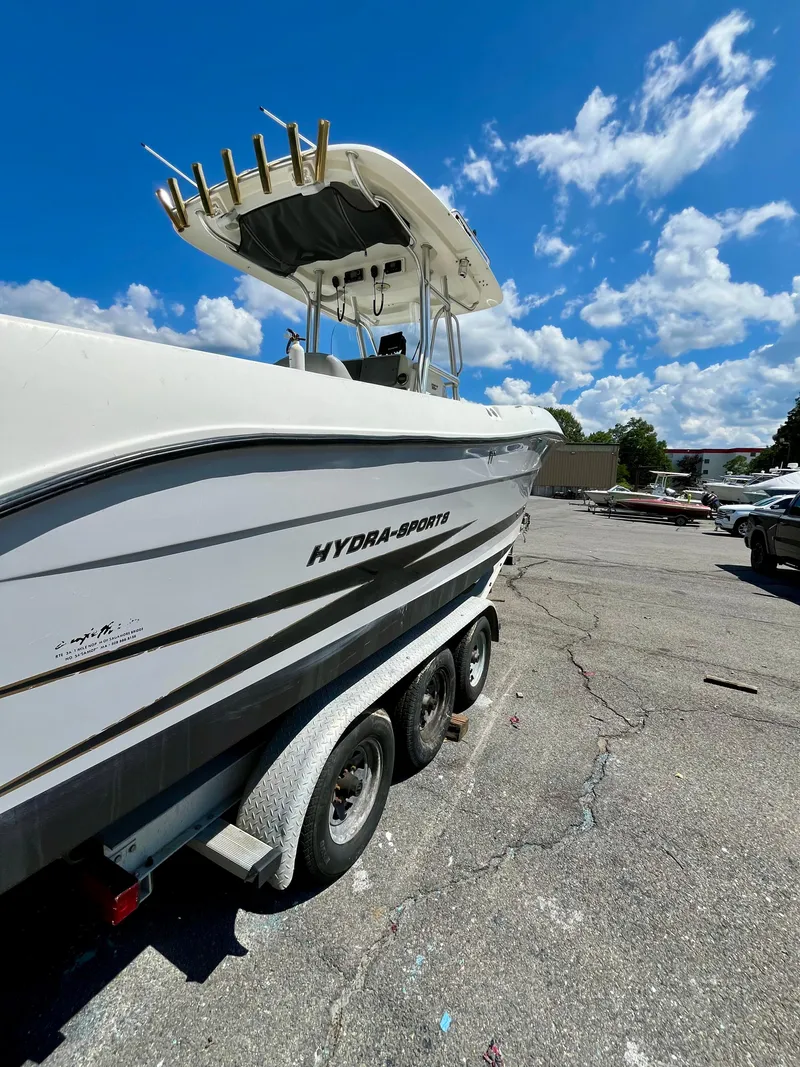 Slide: The Image of 2006 Hydra-Sports Vector 2900 CC boat on trailer under blue sky. - 5