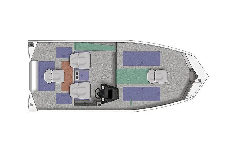 Slide: The Image of Manufacturer Provided Image: Top view of 2023 Crestliner XF 189 boat layout with seating and storage areas. - 7