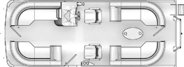 Slide: The Image of Top view layout of 2019 South Bay 224 RS 3.0 pontoon boat interior. - 10