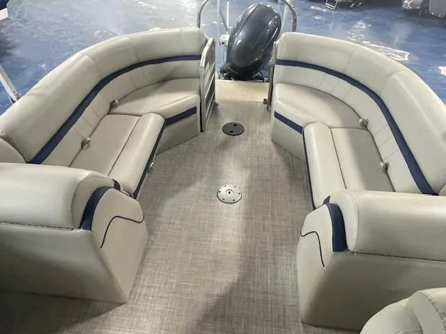 Slide: The Image of 2019 South Bay 224 RS 3.0 pontoon boat with spacious seating and modern design. - 5