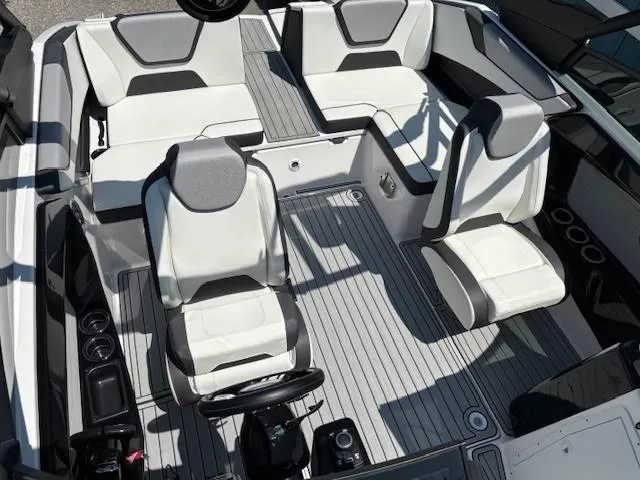 Slide: The Image of 2023 Yamaha Boats 222SD interior with sleek seating and modern design. - 33
