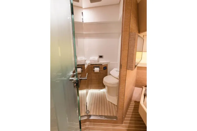 Slide: The Image of Manufacturer Provided Image: Luxurious bathroom interior of 2025 Scout 530 LXF yacht with modern amenities. - 27