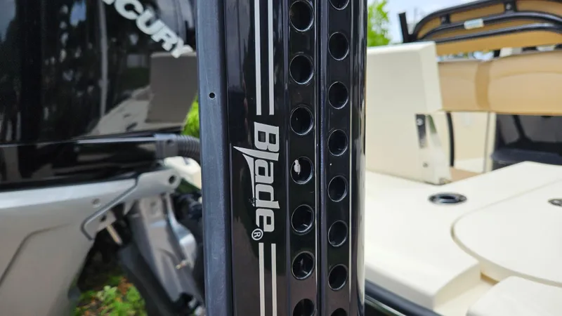 Slide: The Image of 2021 Scout 231 XS boat with Mercury engine and Blade anchor system. - 22