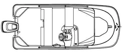Slide: The Image of Top view schematic of a 2003 Boston Whaler 150 Sport boat. - 5