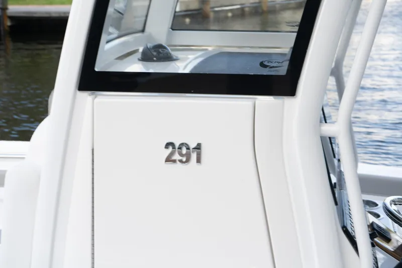 Slide: The Image of 2025 Caymas 291 HB boat console with sleek design and modern features. - 6